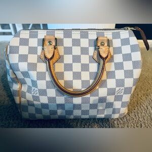 Louis Vuitton Damier Azur Satchel - Cream and Tan